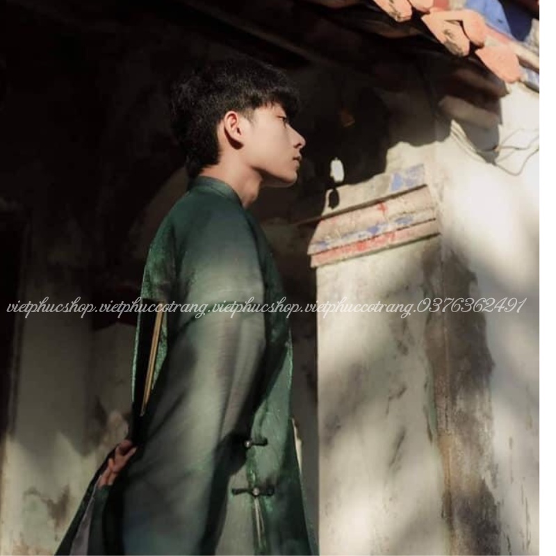 Áo Ngũ Thân , áo tấc nam tay thụng tơ xước kim tuyến , Cổ Phục Việt Nam