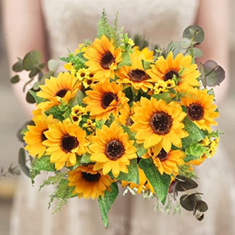 Nhánh Hoa Hướng Dương / Nhân Tạo Dài 30cm Trang Trí Bàn Tiệc Cưới