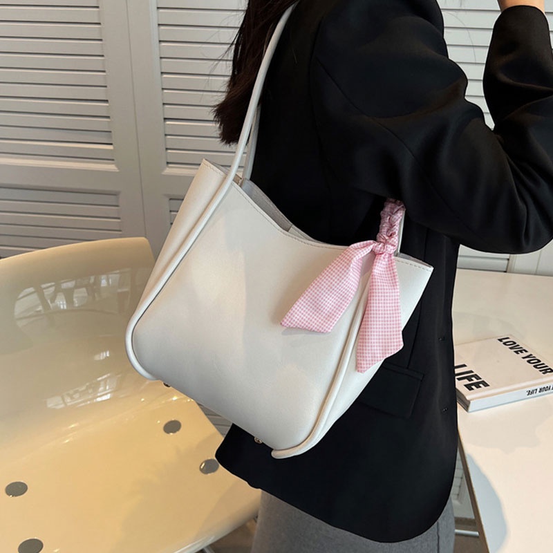 Menas Túi Xách Da PU Đeo Vai Màu Trơn Sức Chứa Lớn Phong Cách retro Thời Trang Thường Ngày