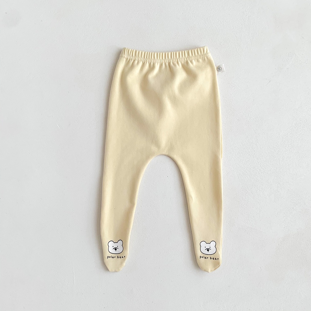 Quần Legging Co Giãn Mềm Mại In Họa Tiết Gấu Hoạt Hình Đáng Yêu Thời Trang Thu Đông Cho Bé