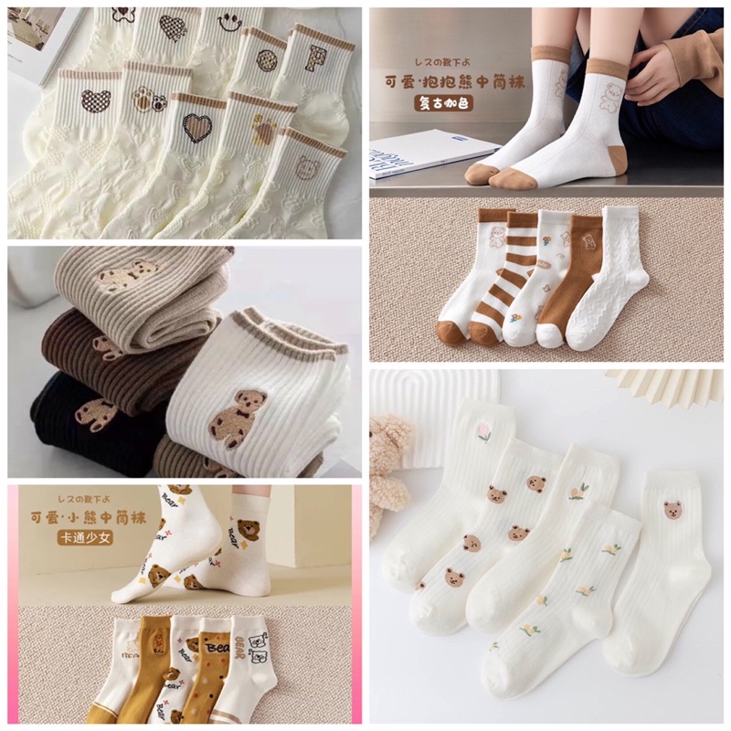 Set tất vớ 5 đôi cao cổ  co dãn 4 chiều chất dày dặn cực thích