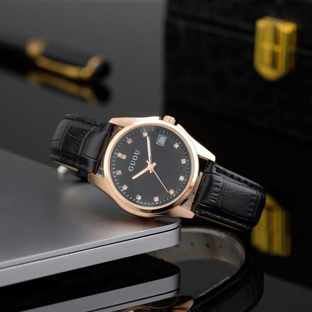 Đồng hồ nữ G.U mặt tròn dây da sang trọng DHN334 trang2k