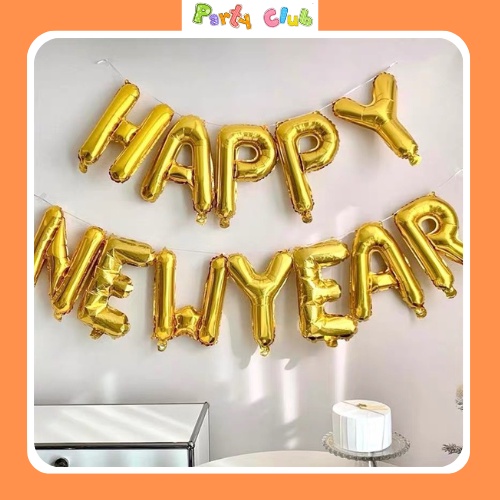 Bóng chữ Happy New Year trang trí chúc mừng năm mới
