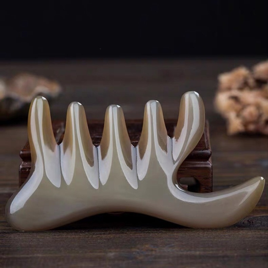 Lược sừng massage đa năng chải tóc gỡ rối, massage, nâng cơ mặt, ấn huyệt Lược Tâm cao cấp