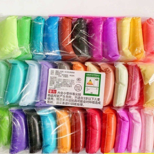 Đất Sét, Đất Nặn Tự Khô Siêu Nhẹ 12-36 Màu An Toàn.Nguyên liệu làm slime bơ slam mây