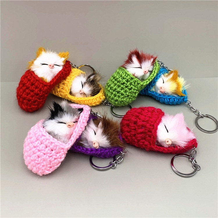 móc khóa móc khoá cute charm túi xách móc khoá balo khoá treo keyring móc balo móc khoá túi xách móc khóa bông Con mèo ngủ dễ thương dép dây chuyền chìa khóa túi lông sợi dây chuyền xe mô hình động vật quà tặng nhỏ