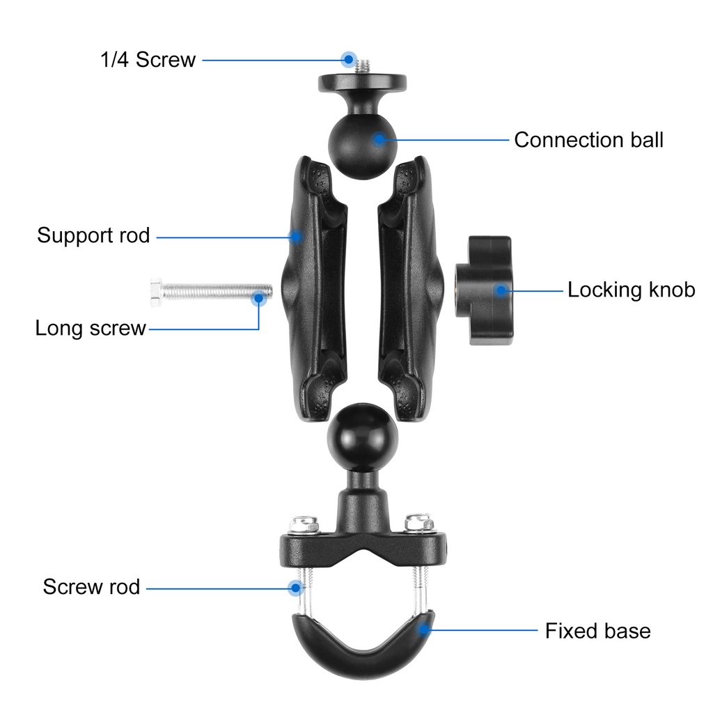 Puluz Giá Đỡ Chữ U Gắn Tay Lái Xe Máy Cho GoPro Và Các Loại Máy Ảnh Hà