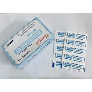 Kim chích mụn blood lancets chống gỉ loại tốt hộp 200c kim chích nặn mụn spa thẩm mỹ