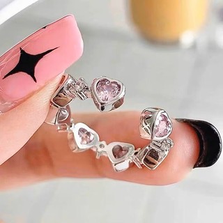 - nhẫn trái tim hồng nguyên vòng