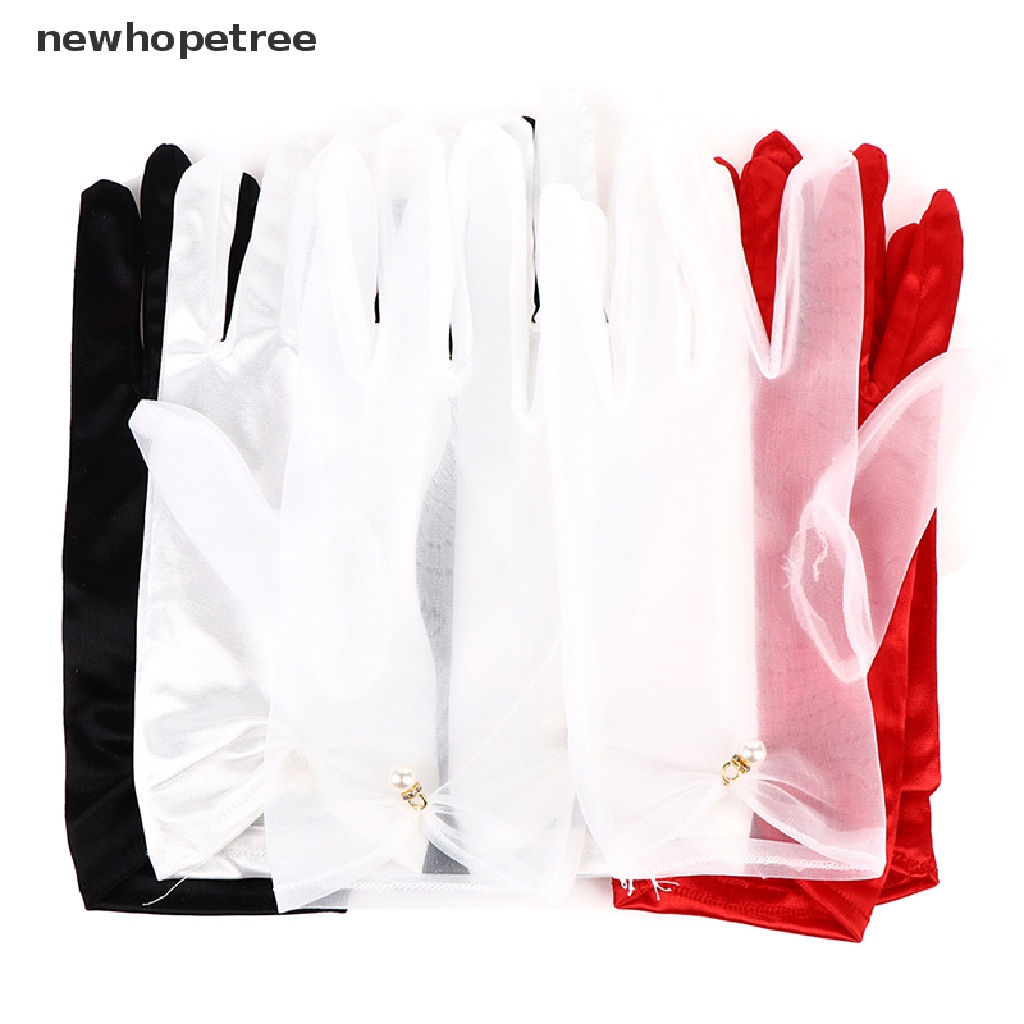 Găng Tay Cô Dâu Ngắn Hở Ngón Sang Trọng