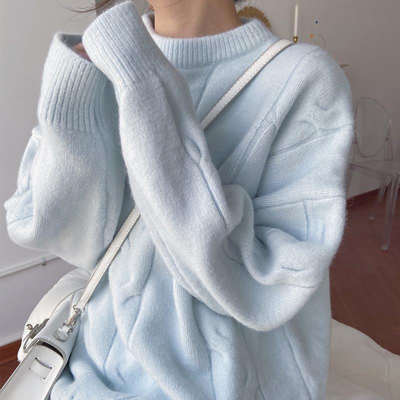 áo len nữ form rộng tăm cộc tay trễ vai mỏng cổ lọ áo khoác carigan thom browne local brand ngắn tay dày hàn quốc giá rẻ vạt chéo Khuyến trái mùa Áo sweater Tròng Đầu Dáng Rộng Siêu Mềm Ấm Áp Màu macaron Dễ Thương Cho Nữ