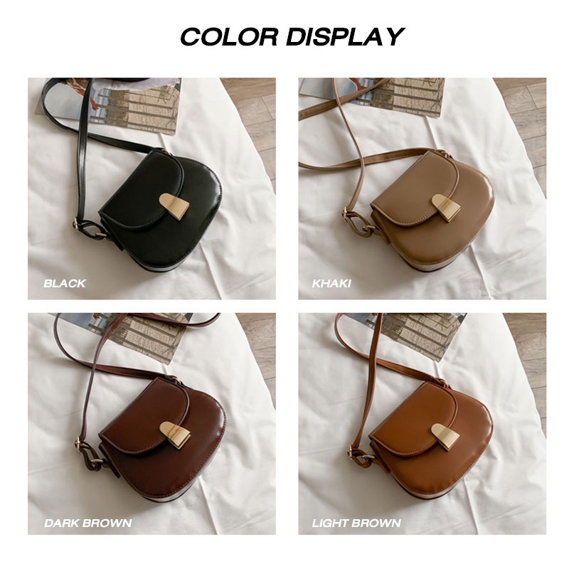 MISCHA Túi Đeo Vai Bằng Da PU Màu Trơn Phong Cách Hàn Quốc Thời Trang