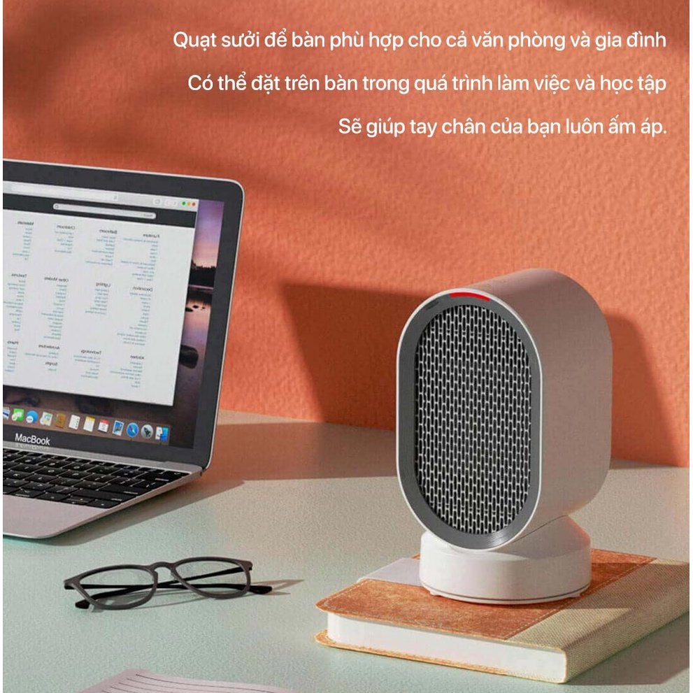 Quạt sưởi gốm Xiaomi DOUHE DH-QN04, quạt sưởi mini Xiaomi công suất 600W, 2 chế độ nóng, mát, quay chuyển hướng 45 độ