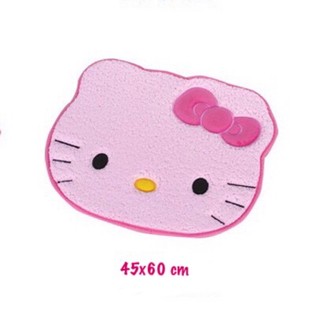 Thảm nỉ lông hình mặt Hello Kitty hồng