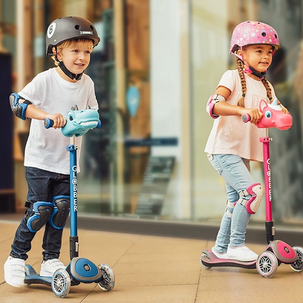 Bạn đồng hành Globber Scooter Friend - Đầu khủng long xanh dương