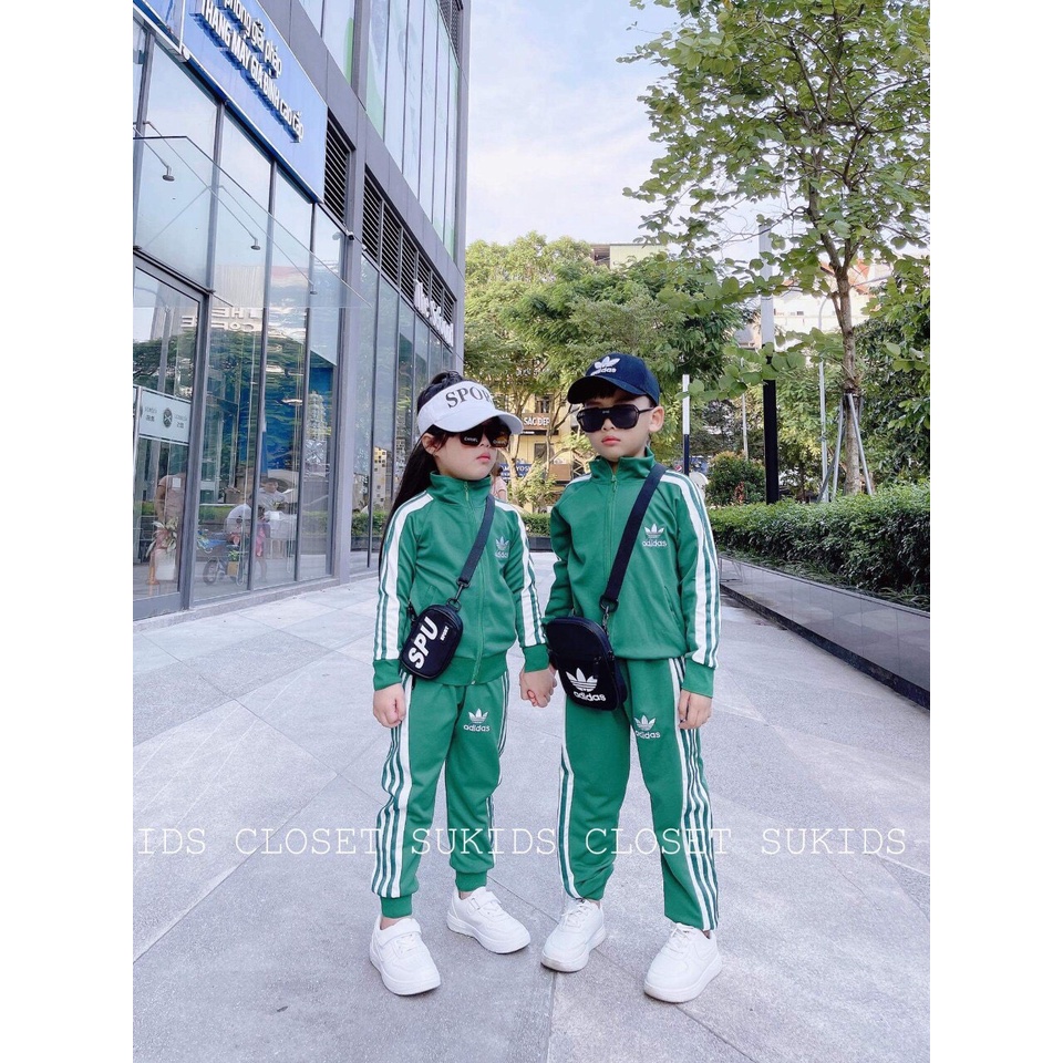 Bộ nỉ thể thao cho bé, Set nỉ thu đông bé trai bé gái 10-40kg