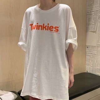 Áo Phông Tay Lỡ Unisex TIOY Twinkies Form Rộng Trắng Xám