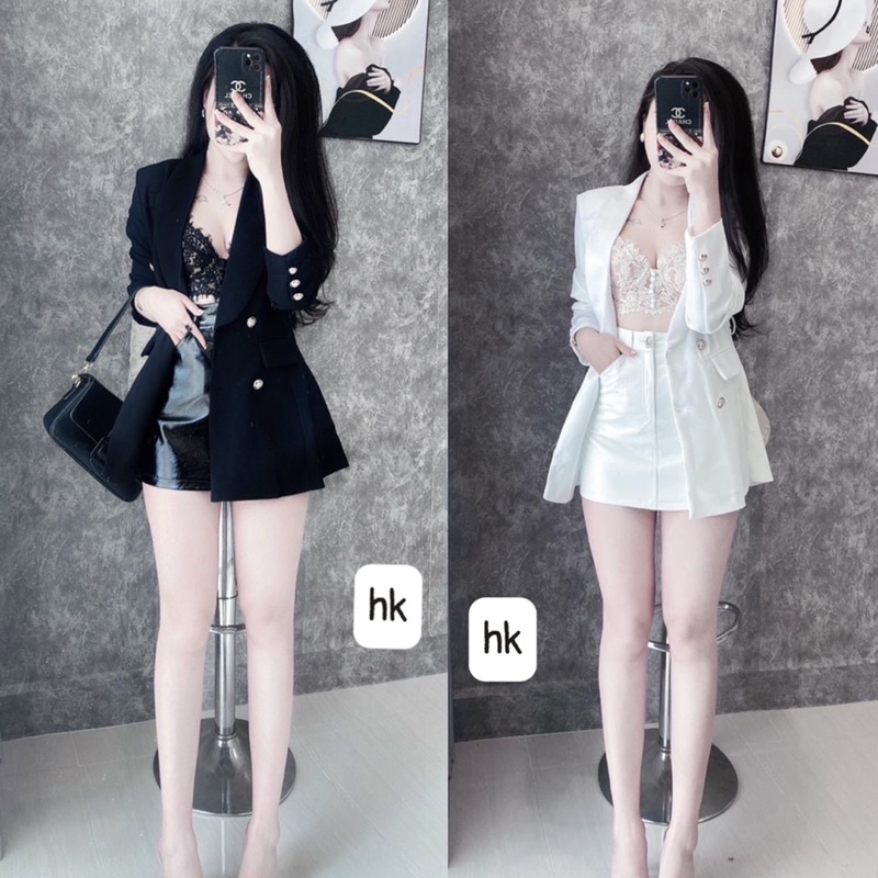 Áo vest nữ 2 lớp 6 cúc kèm đai siêu sang chảnh(kèm ảnh thật)