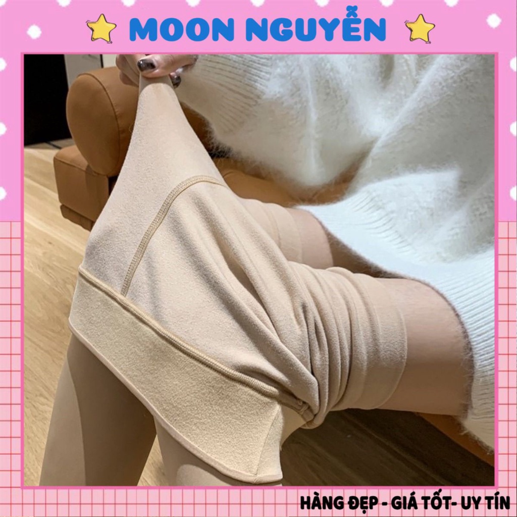 Quần tất nữ 3D lót nỉ bông lông màu da, nâu, ghi giữ nhiệt cao cấp mẫu mới QT23