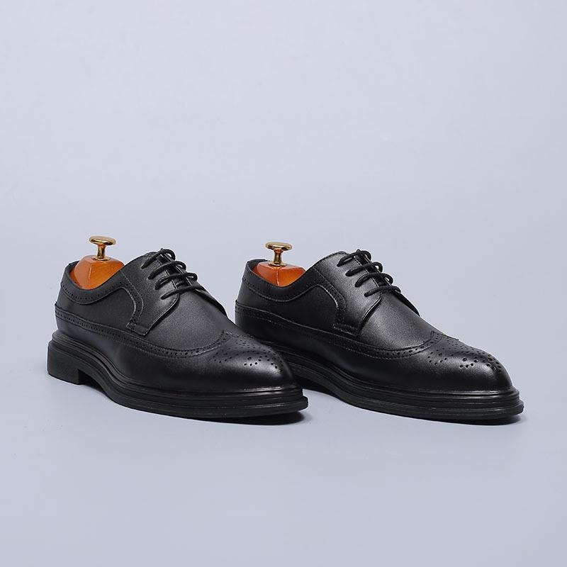 Giày Derby Nam công sở tăng chiều cao da bò thật N028