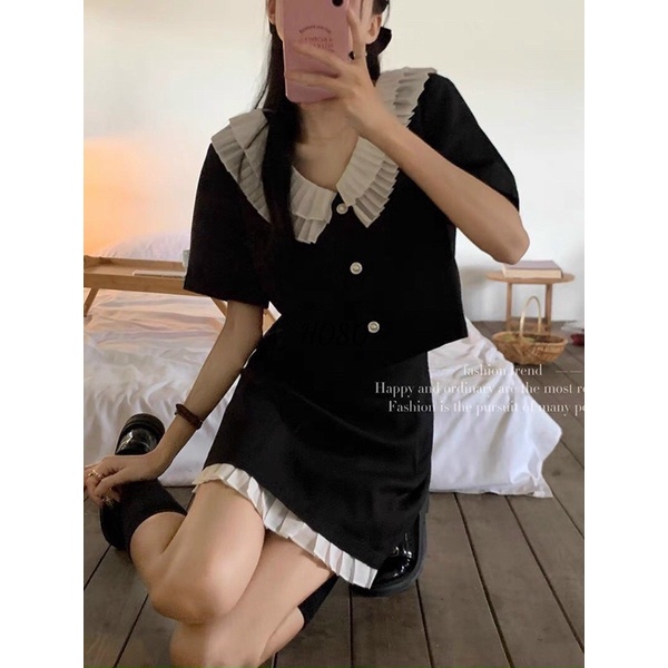 💙 SET ÁO CROP CHÂN VÁY XINH🖤
