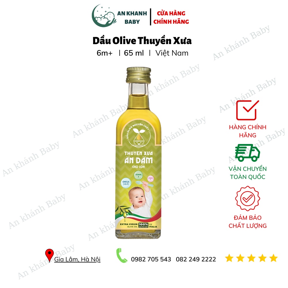 Dầu Olive Nguyên Chất Thuyền Xưa Ăn Dặm cho con 65ml date 11/2024