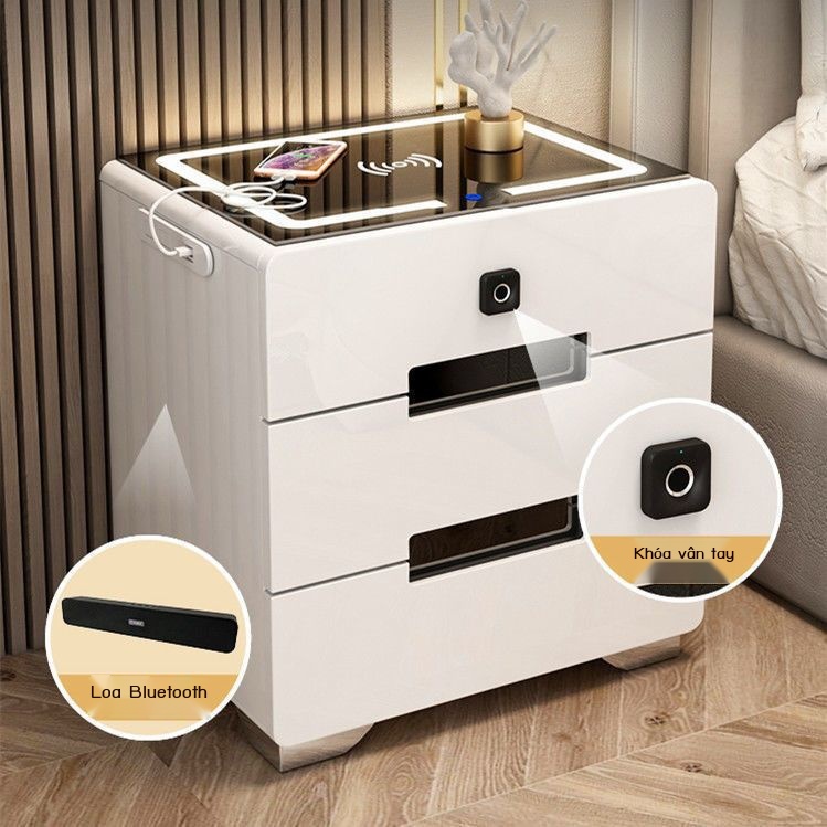 Tủ đầu giường thông minh cao cấp khóa vân tay đơn giản đa năng
