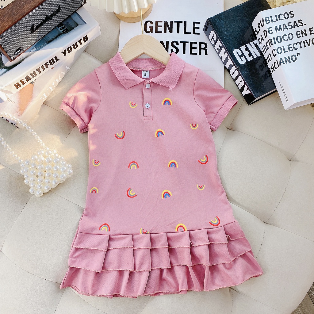 Váy Bé Gái, Đầm Polo Dáng Xòe Thời Trang Đi Học Đi Chơi Cho Bé Gái Từ 7 - 23kg