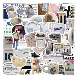 Set 57 Miếng Dán Trang Trí Laptop / Tủ Lạnh / Mũ Bảo Hiểm / Điện Thoại Kiểu Vintage