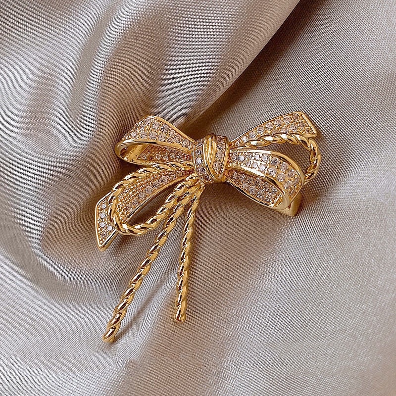 Trâm Cài Áo Hình Nơ Sang Trọng Cho Nữ