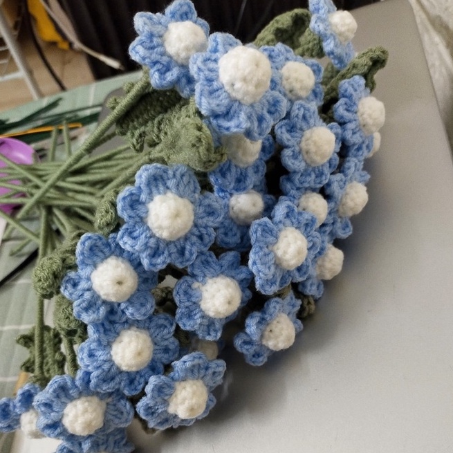 Cành 1 bông hoa cúc daisy nhân tạo  handmade bằng len làm qua tặng bạn bè, decor trang trí nhà cửa đáng yêu