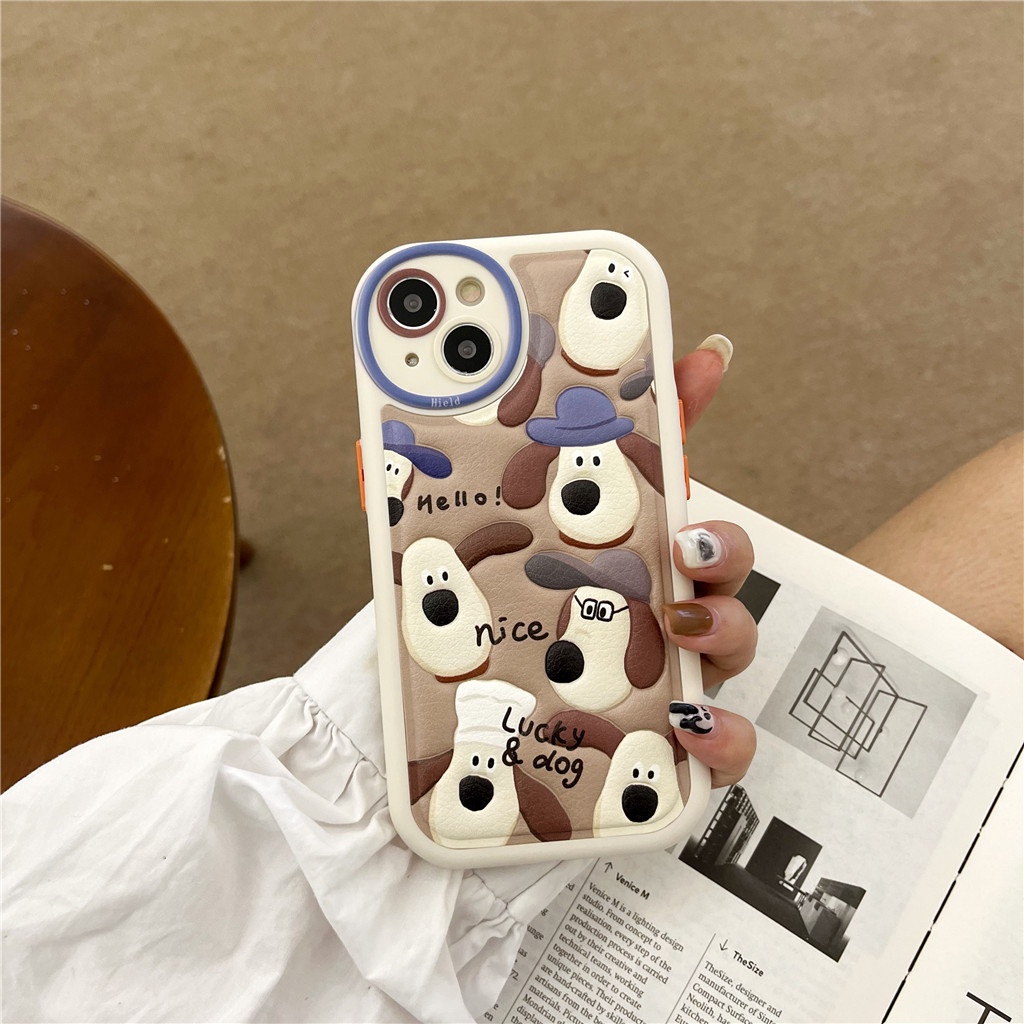 Ốp Điện Thoại Da Viền TPU Dẻo In Họa Tiết Hoạt Hình Dễ Thương Cho iphone 14 Pro Max 13 Pro Max 12 Pro Max