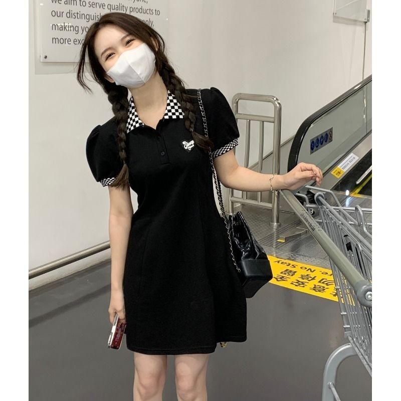 Đầm Đen Cổ Polo Tay Ngắn Thời Trang Mùa Hè 2022