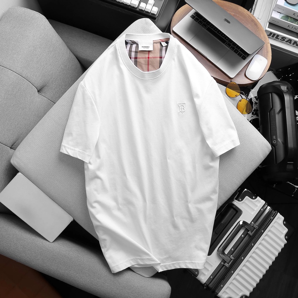 Áo Thun Nam Cổ Tròn, Áo Phông Basic Trơn BURBERRY LONDON ENDLAND Xuất Xịn Logo B có big size
