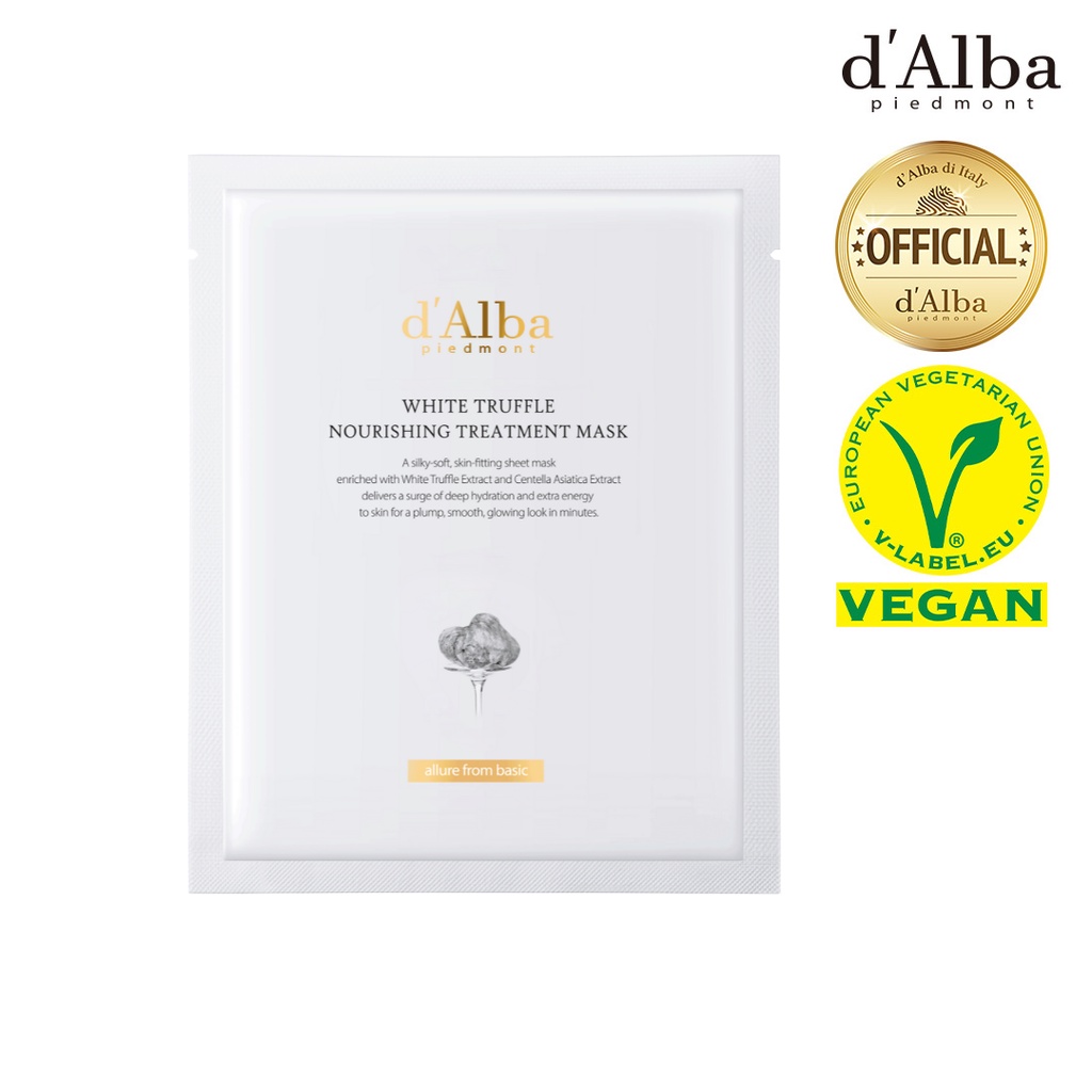 [d'Alba Official] Mặt nạ giấy thuần chay White Truffle Nourishing Treatment Mask 1 cái