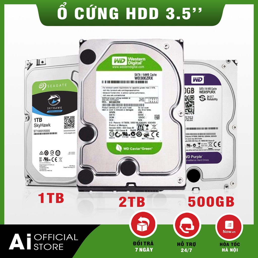 [SỐC] Ổ Cứng HDD 500GB|1TB|2TB - BH 24 Tháng - Mới 99% - Hàng tháo máy nhập khẩu Anh-Mỹ - Tặng cáp sata III