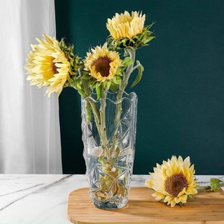 Lọ hoa thủy tinh pha lê trắng 30cm trụ bầu (các mẫu)