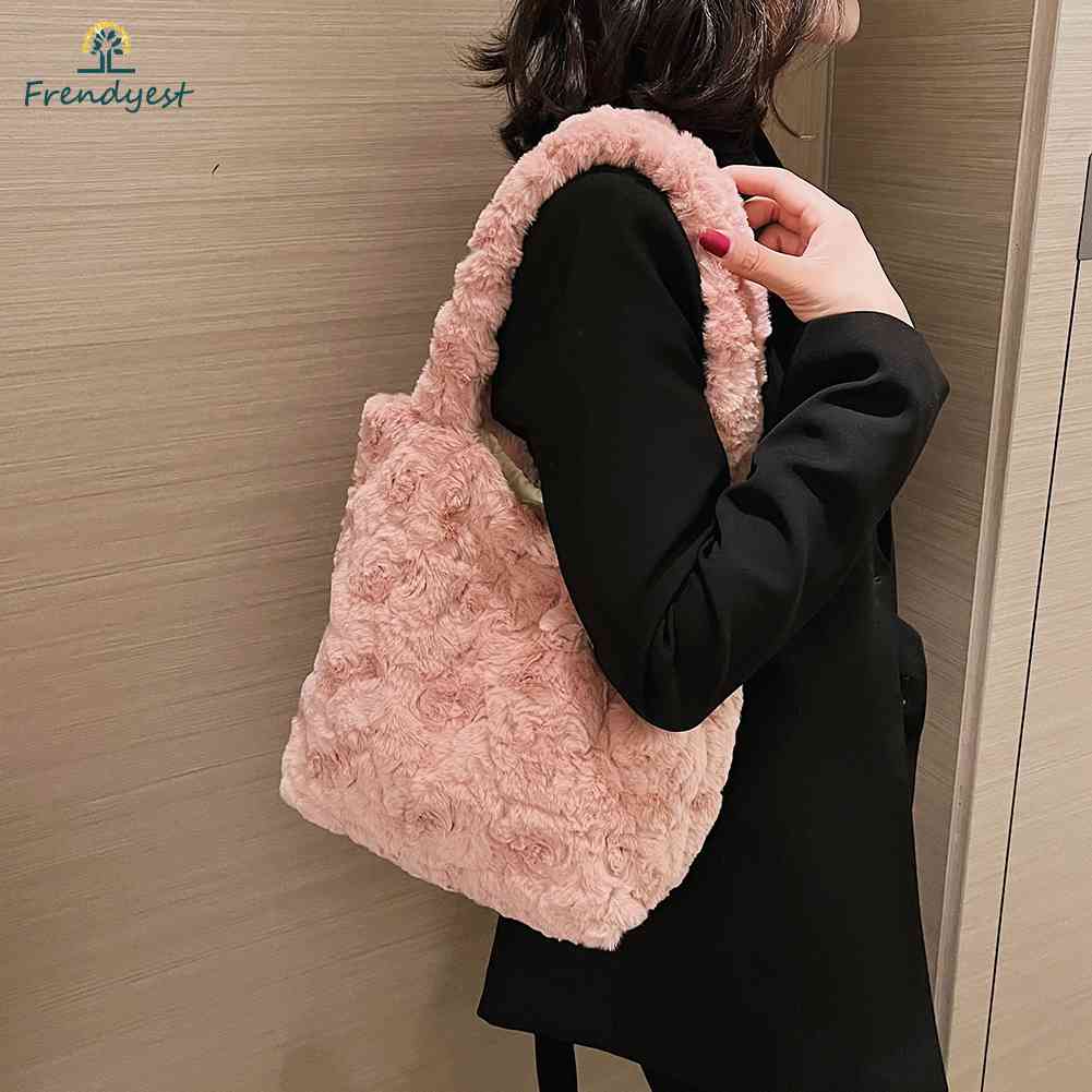 Túi Xách Lông Nhung Mềm Mại Thời Trang Thu Đông Cho Nữ