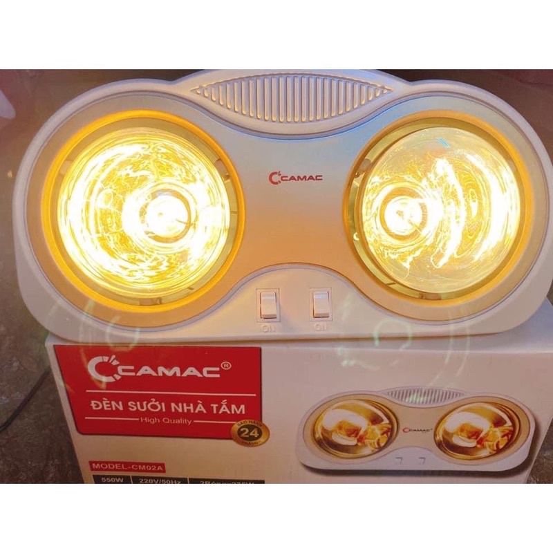 Sưởi Tắm Camac 2-3 Bóng-Làm ấm Nhanh-Không Gây Khô Da-Bảo Hành 24 Tháng