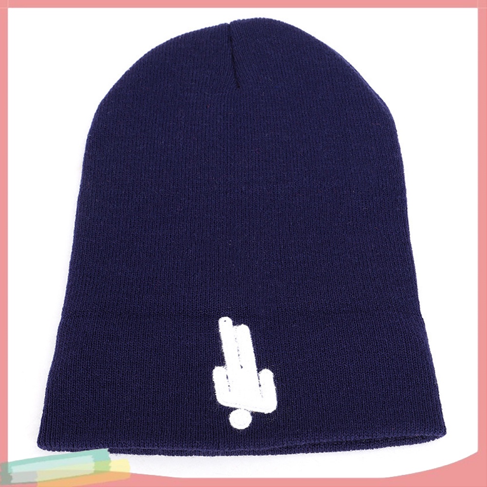 Mũ trùm đầu đan len thêu họa tiết độc đáo thời trang cá tính