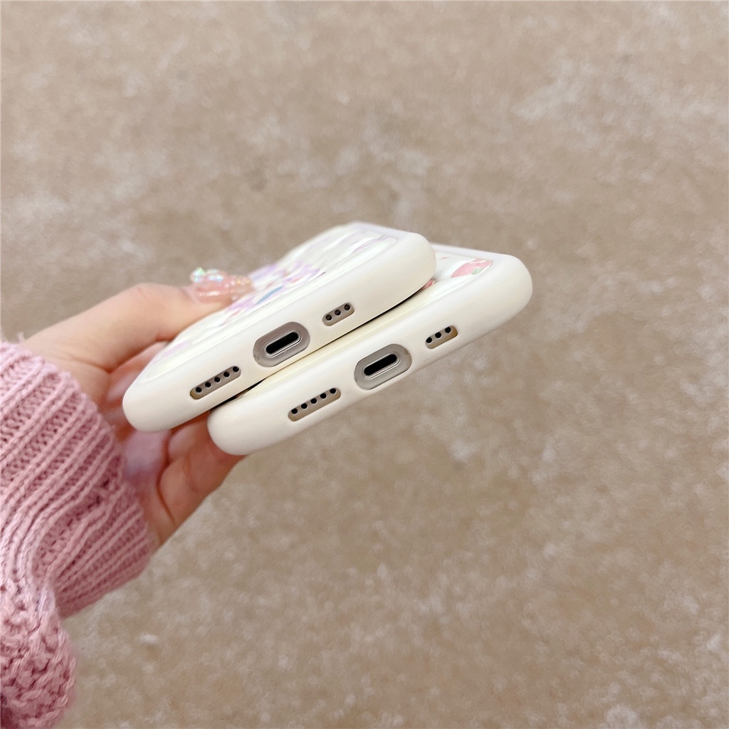 Ốp Điện Thoại Da Viền TPU Dẻo In Họa Tiết Hoạt Hình Dễ Thương Cho iphone 14 Pro Max 13 Pro Max 12 Pro Max