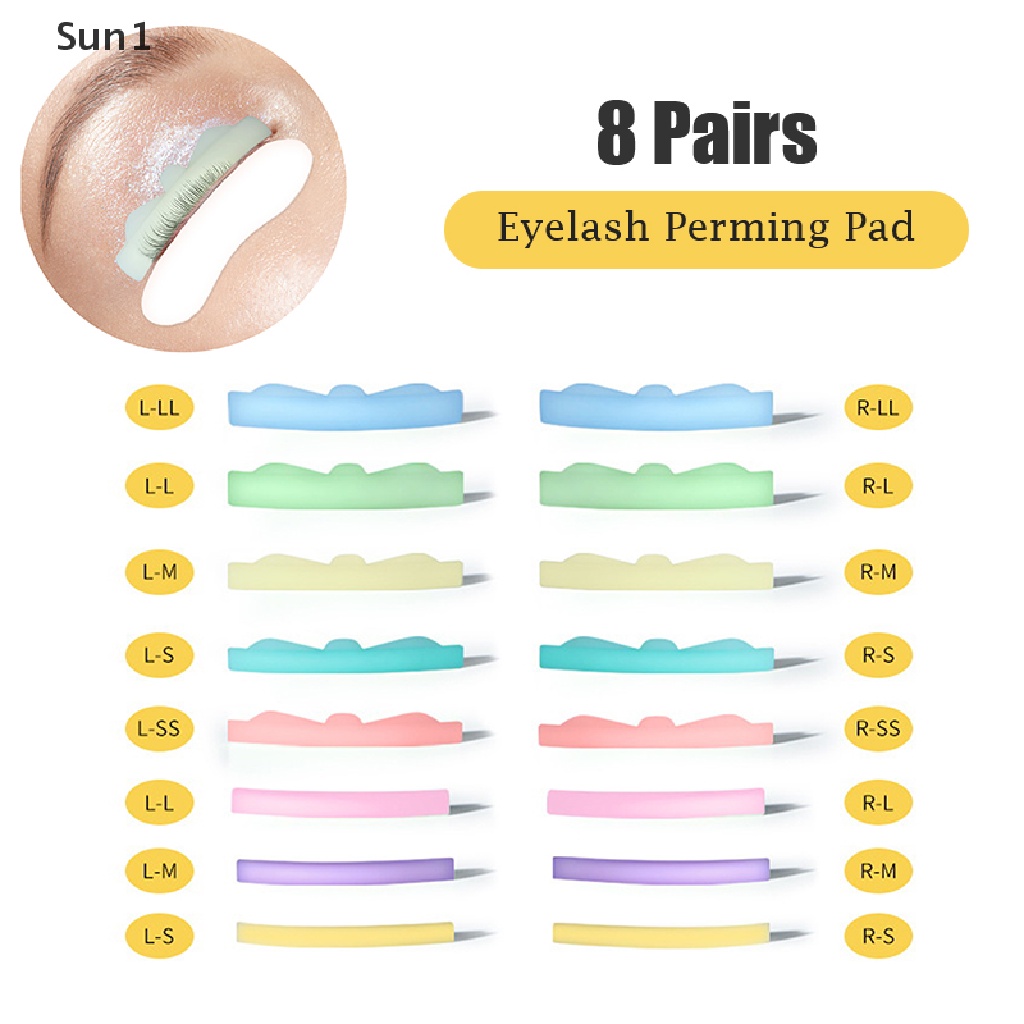 Set 8 Cặp Đệm Silicone Uốn Cong Lông Mi Tái Sử Dụng Tiện Lợi