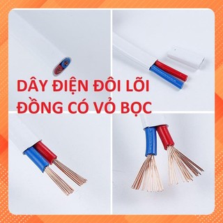 Dây điện đôi 2x1.0 lõi đồng nguyên chất có vỏ bọc chống cháy tính theo mét dây
