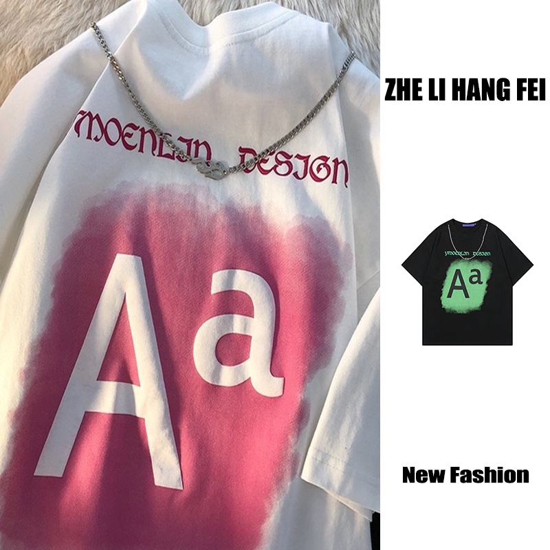 Áo Thun Ngắn Tay Dáng Rộng In Họa Tiết Xinh Xắn Dễ Phối Đồ