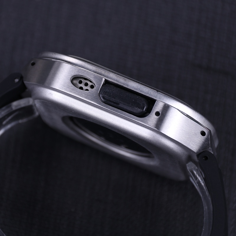 Khung Kim Loại Sang Trọng Cho + Set dây đeo silicon thích hợp cho Apple watch Ultra 49mm