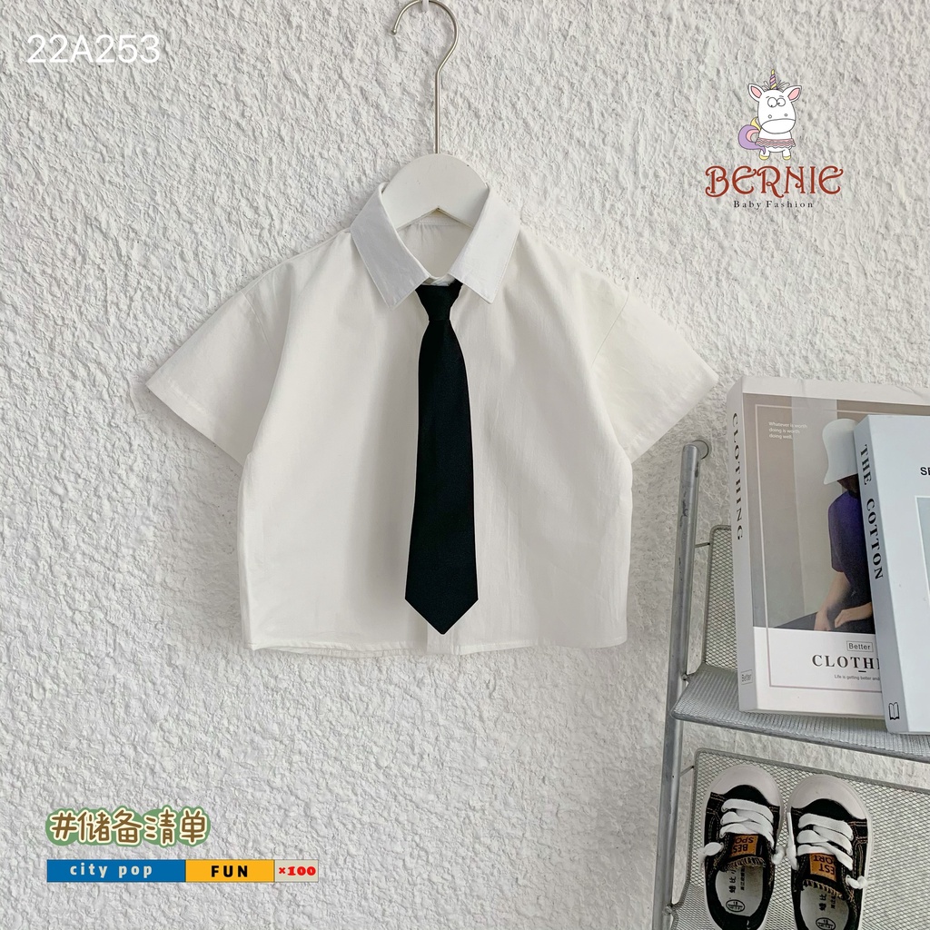 Áo sơ mi cộc tay kèm cà vạt Bernie cho bé trai