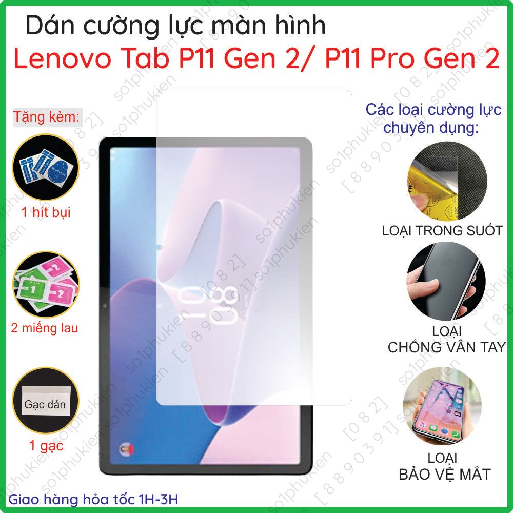 Dán cường lực Lenovo Tab P11 Gen 2/ P11 Pro Gen 2 (2022) loại nano trong, nhám chống vân tay, bảo vệ mắt,chống nhìn trộm