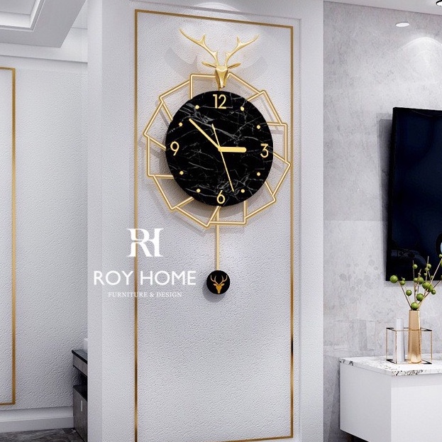 Đồng hồ treo tường Royhome Decor phong cách sáng tạo nghệ thuật mã JT2072A38