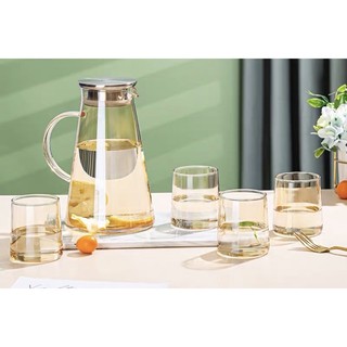 Bộ bình 6 cốc hình trụ kèm khay giá úp cốc sang trọng tinh tế