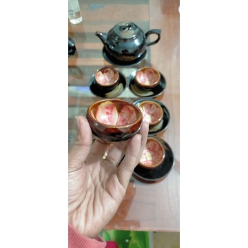 Ấm chén men hoả biến Bát Tràng